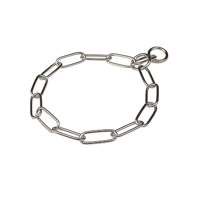 Chrome Plated Long Link Chain Collar - 4.0 mm