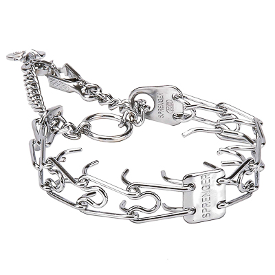 Chrome Plated Prong Collar with Swivel and Quick Release Snap Hook (2.25 mm x 16 in) Herm Sprenger