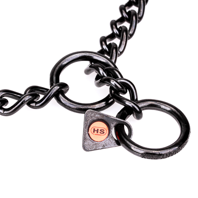 Black Stainless Steel Short Link Chain Collar with Round Chain - 3.0 mm