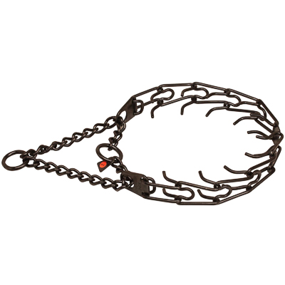 Black Prong Collar with Center-Plate (3.2 mm x 23 inches)
